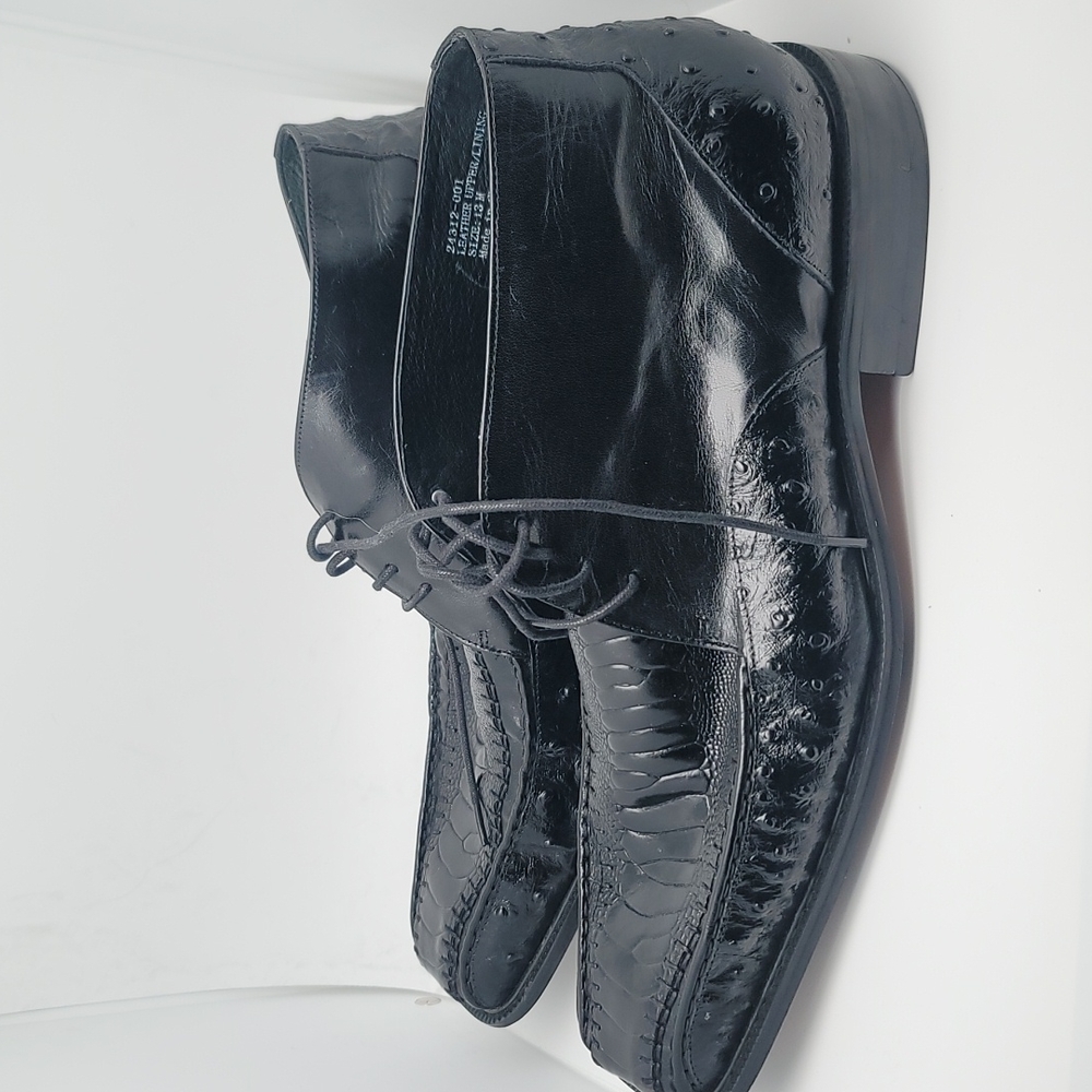 Stacy Adams Ostrich with Leather Upper black shoe